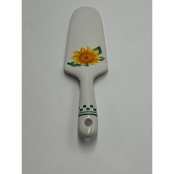 Ceramic Sunflower Cake Pie Server - Picture 1 of 5